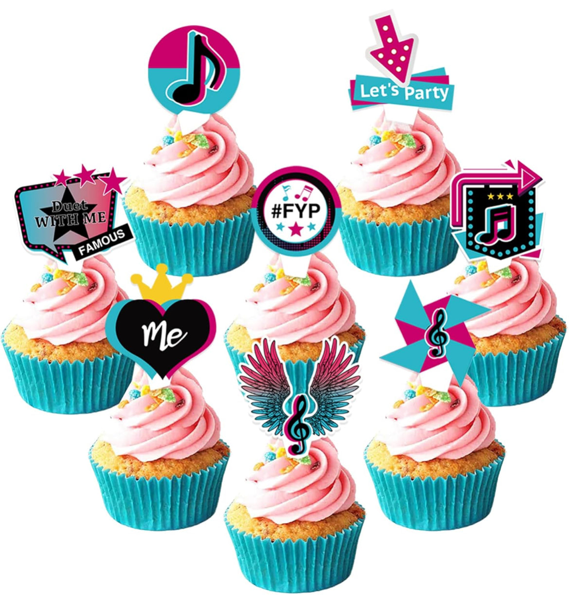 Tiktok Cupcake Toppers (36 pcs.)
