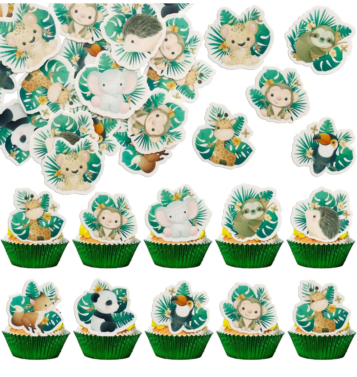 Jungle Safari Cupcake Toppers (54 pcs.)