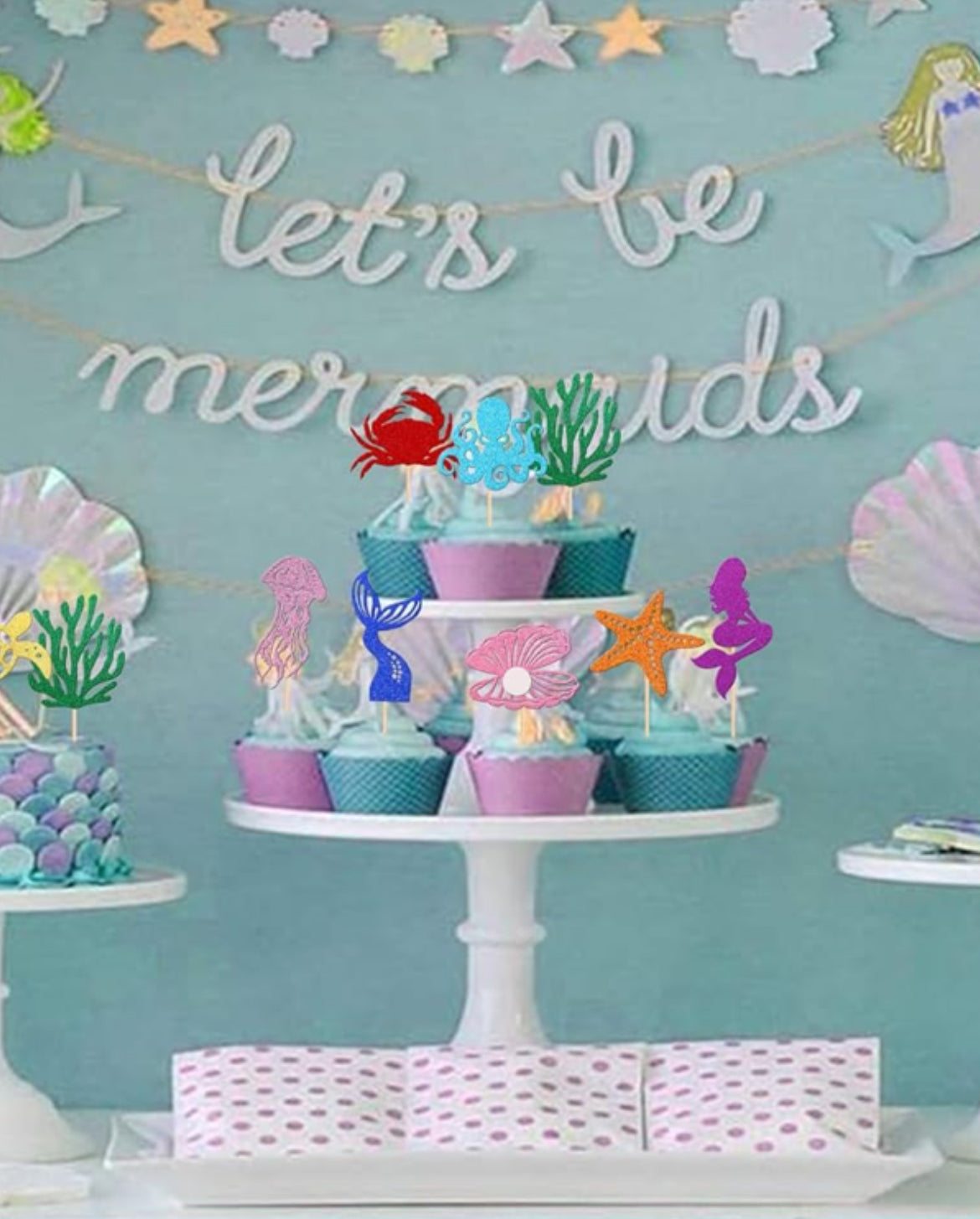 Mermaid Cupcake Toppers (30 pcs.)