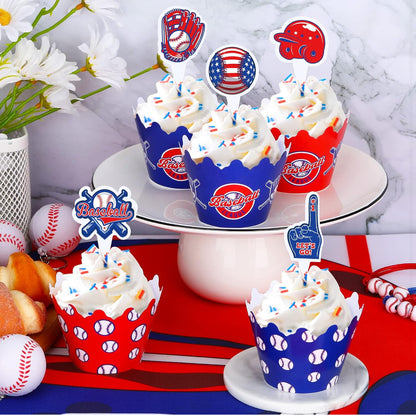 Baseball Cupcake Toppers (48 pcs.)