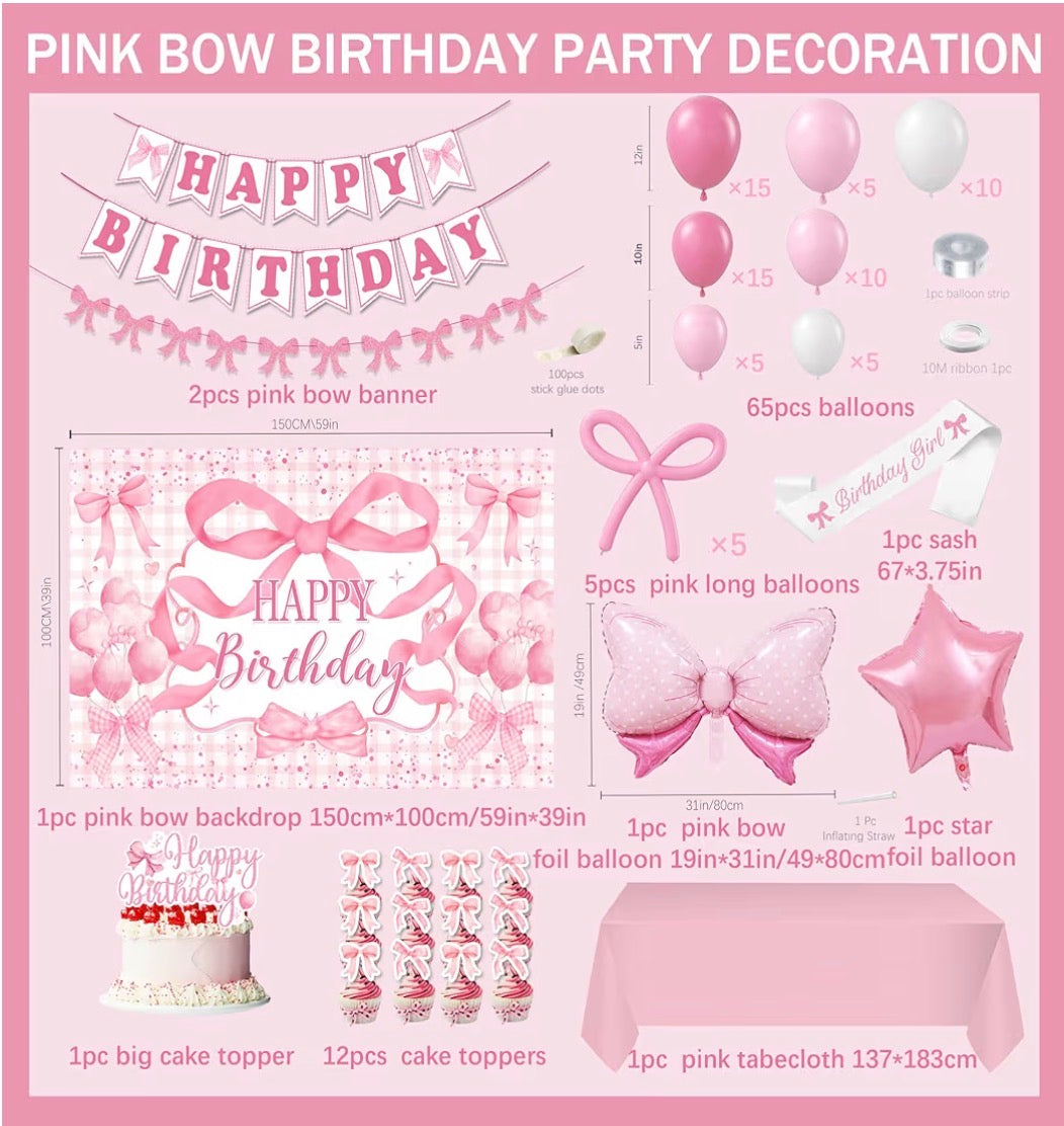 Pink Girl (Bow) Bday Theme