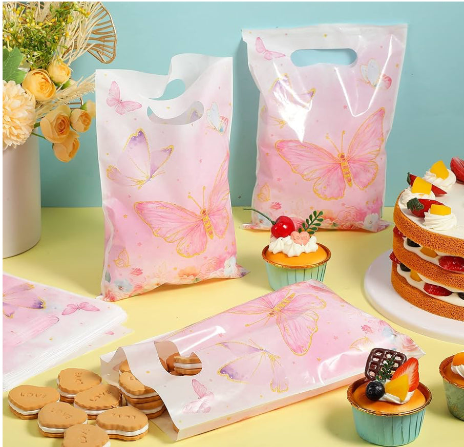 Pink Butterfly Gift Bag (50 pcs.)