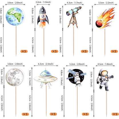 Astronaut Cupcake Toppers (40 pcs.)
