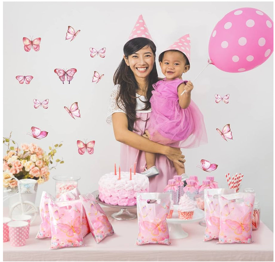 Pink Butterfly Gift Bag (50 pcs.)