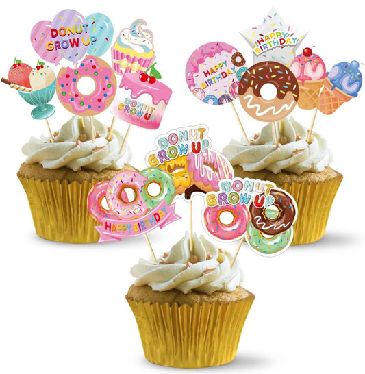 Donut Grow Up Cupcake Toppers (48 pcs.)