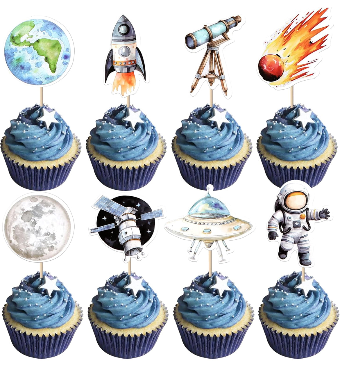 Astronaut Cupcake Toppers (40 pcs.)