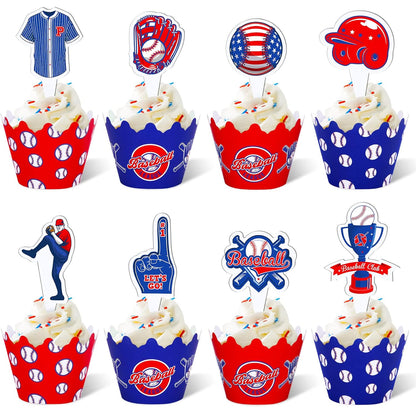 Baseball Cupcake Toppers (48 pcs.)