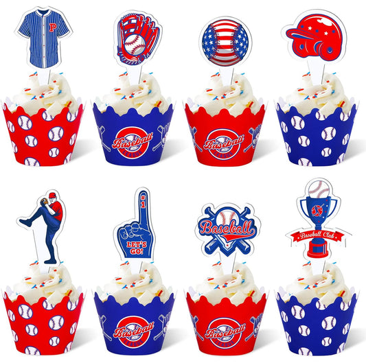 Baseball Cupcake Toppers (48 pcs.)