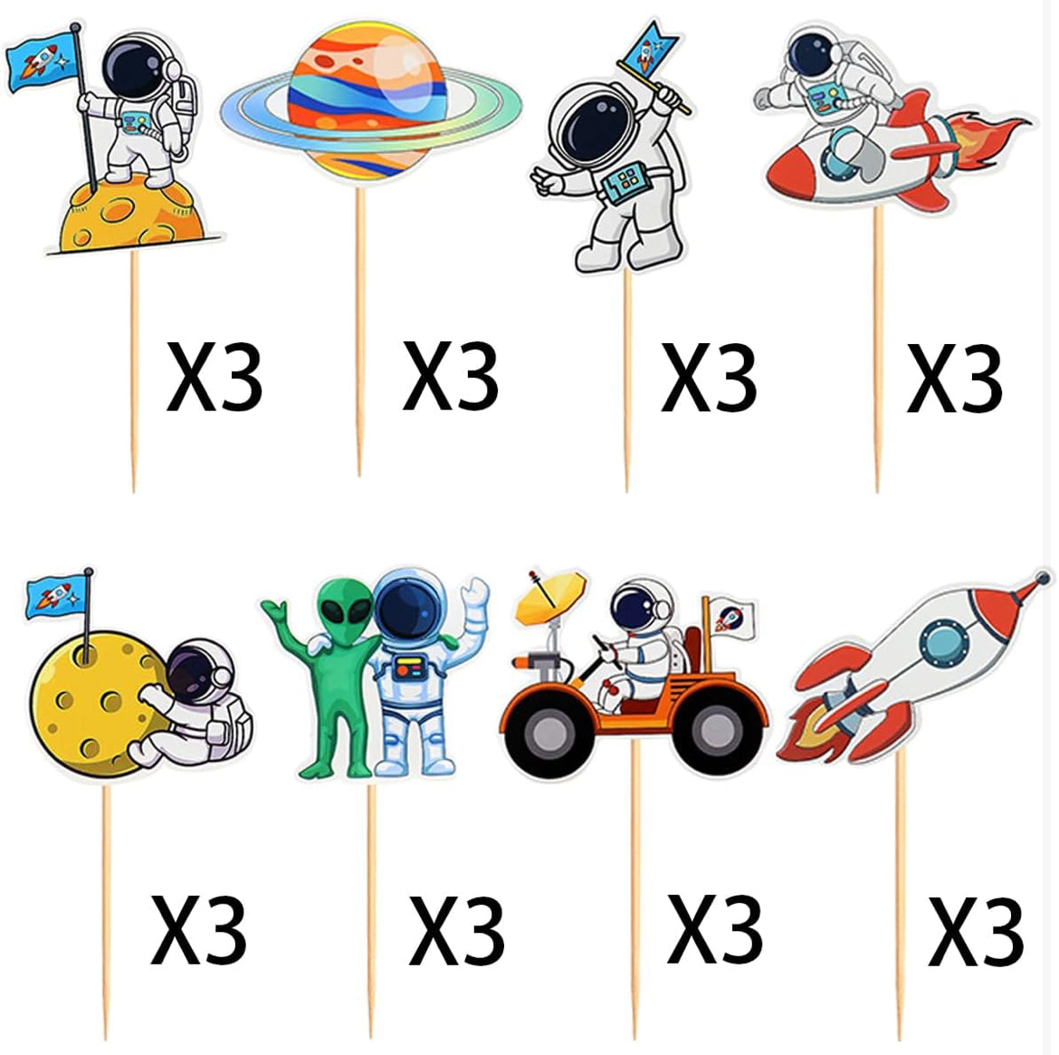 Astronaut Cupcake Toppers (24 pcs.)