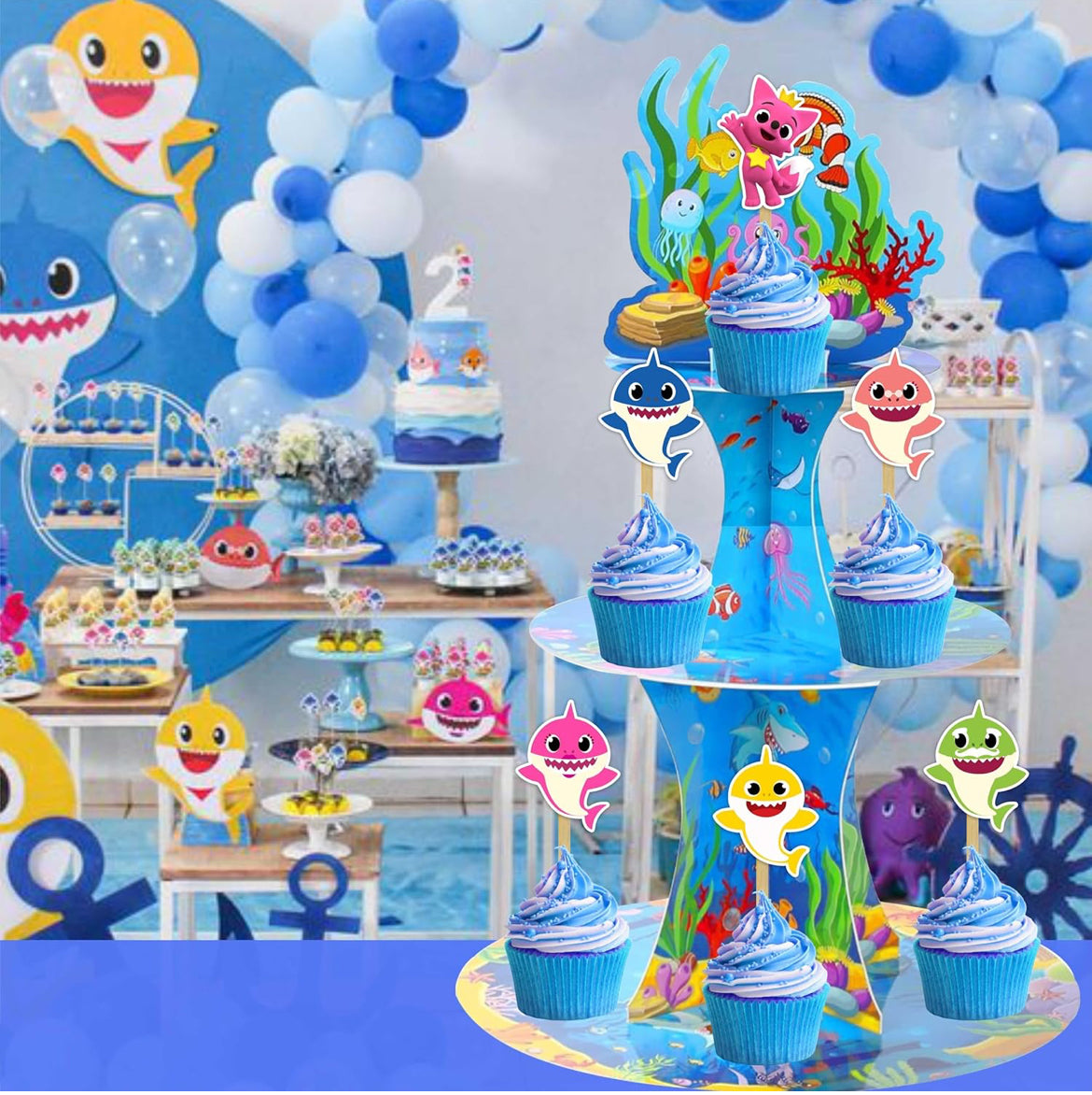 Baby Shark Cupcake Toppers (24 pcs)