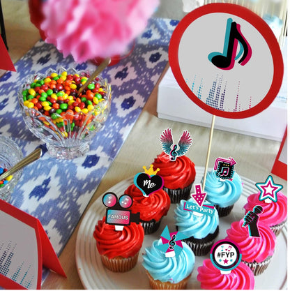 Tiktok Cupcake Toppers (36 pcs.)