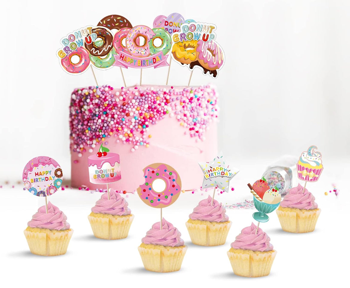 Donut Grow Up Cupcake Toppers (48 pcs.)