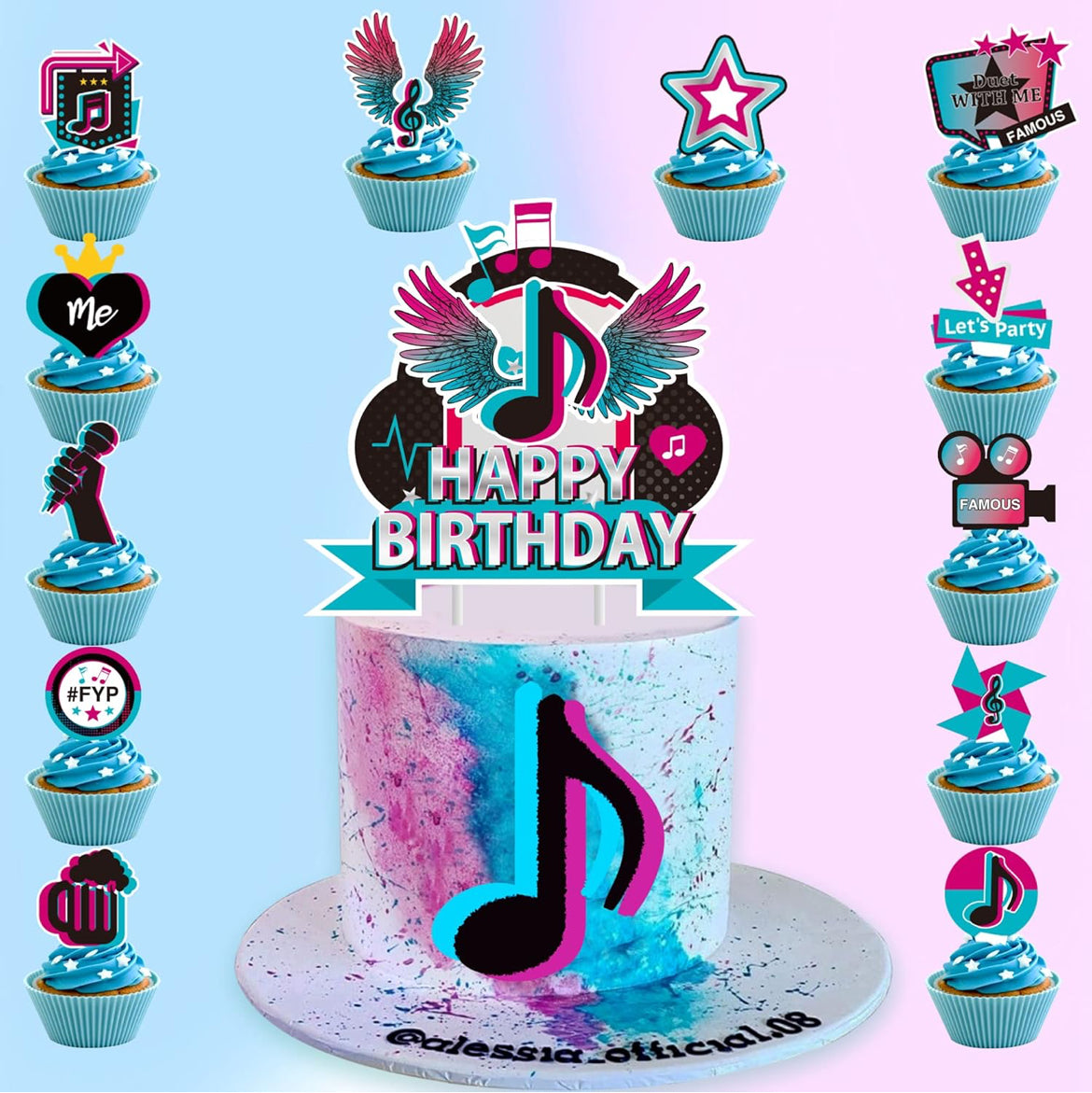 Tiktok Cupcake Toppers (49 pcs.)