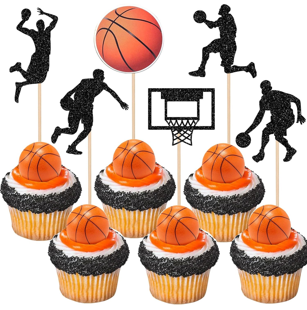 Basketball Cupcake Toppers (24 pcs.)