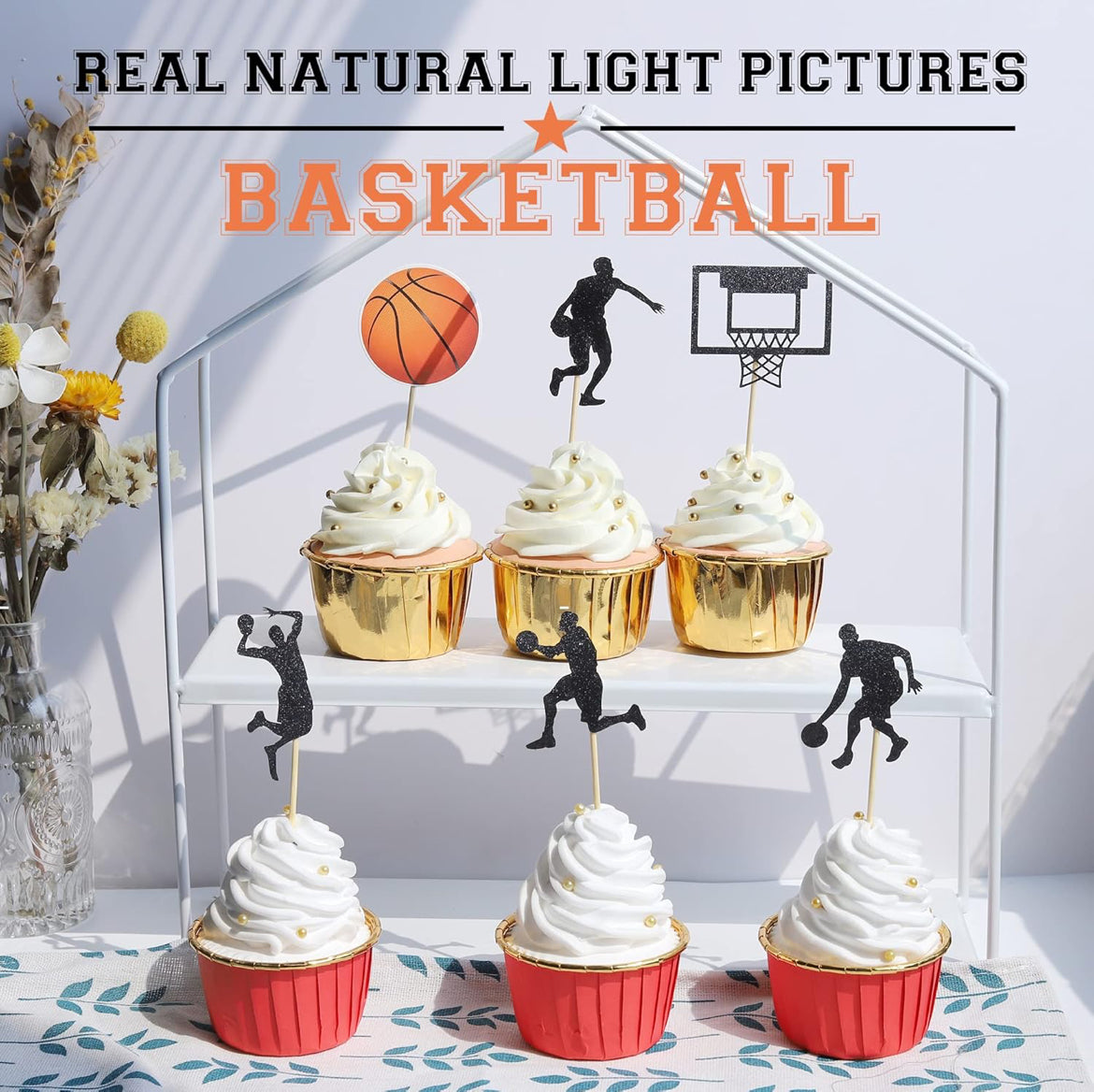 Basketball Cupcake Toppers (24 pcs.)