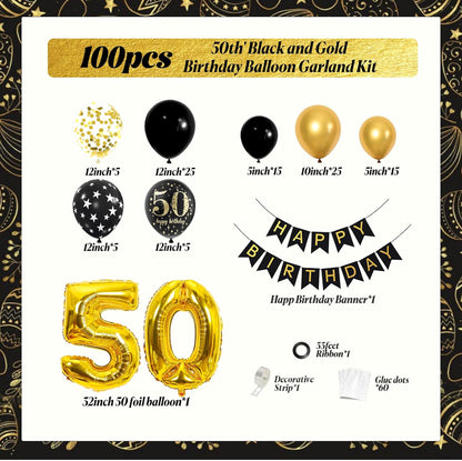 50th Bday Theme (Black Gold)