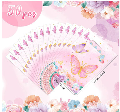 Pink Butterfly Gift Bag (50 pcs.)
