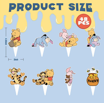 Winnie the Pooh Cupcake Toppers (48 pcs)