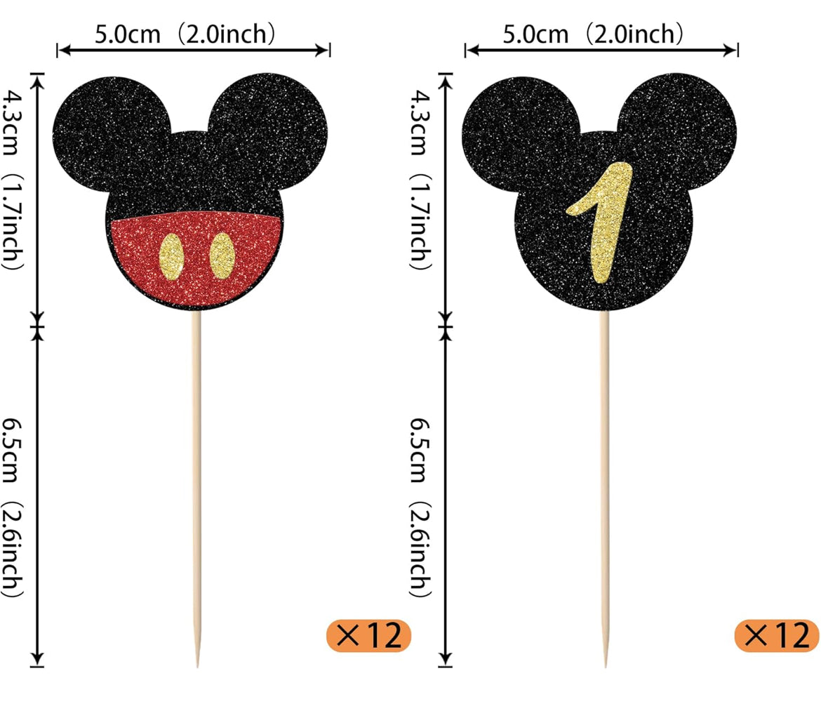 Mickey Mouse Cupcake Toppers (24 pcs.)