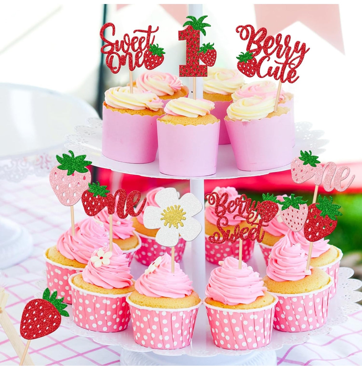 Berry 1st One Cupcake Toppers (30 pcs.)