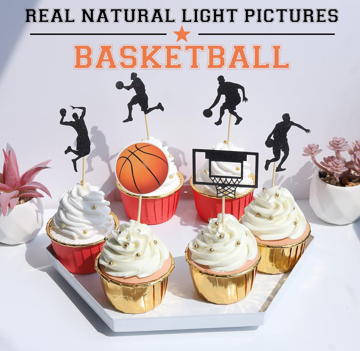 Basketball Cupcake Toppers (24 pcs.)